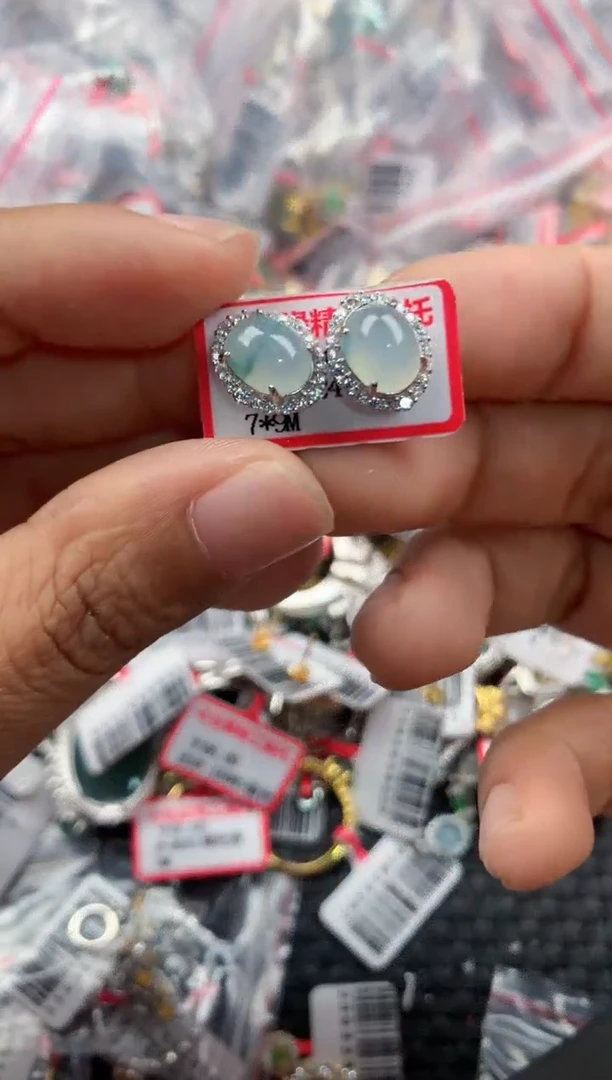 银S925镶嵌戒指翡翠222      2