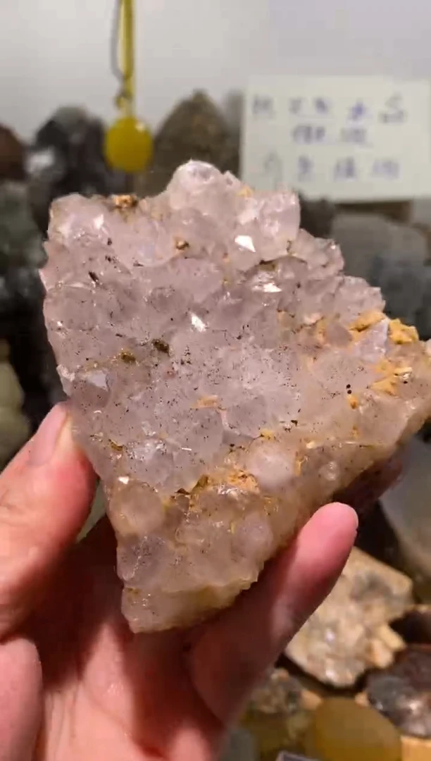 水晶珠宝半成品未镶嵌44号405g草莓金隐山超七花园+绿帘