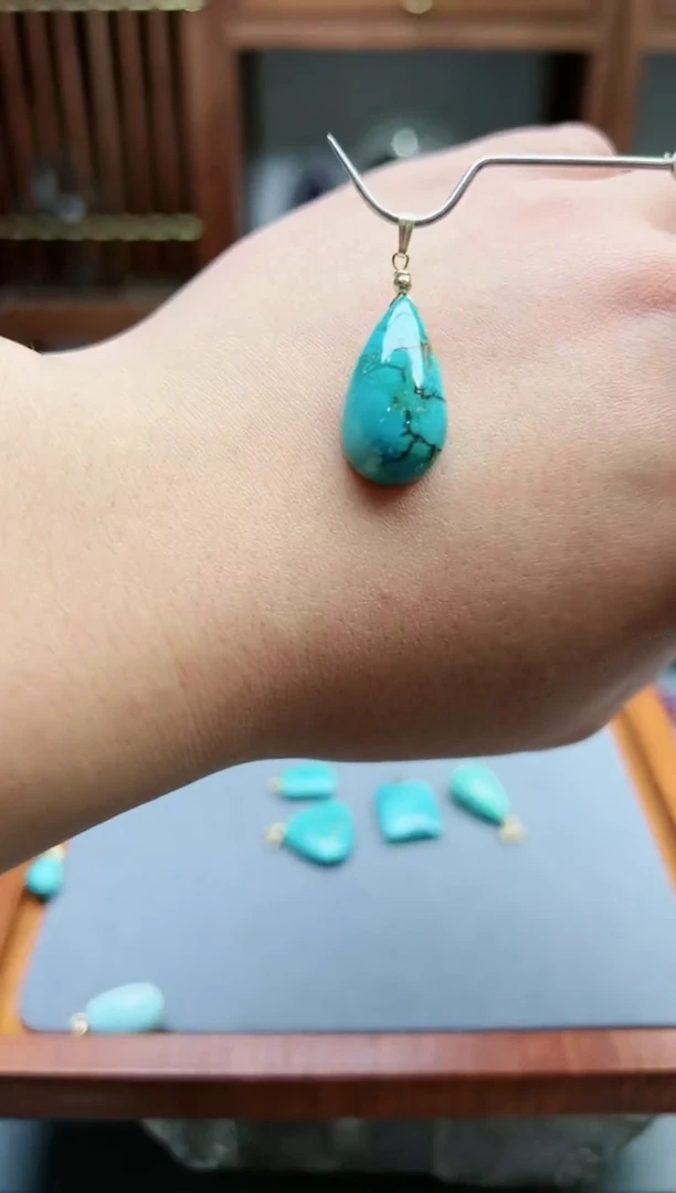 【闪购商品】绿松石吊坠合金松石吊坠*1 QJG赠链