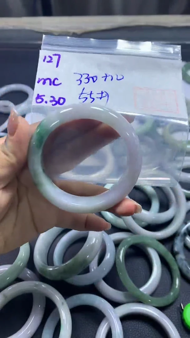 定制翡翠未镶嵌127手镯55+330元+拍一发一