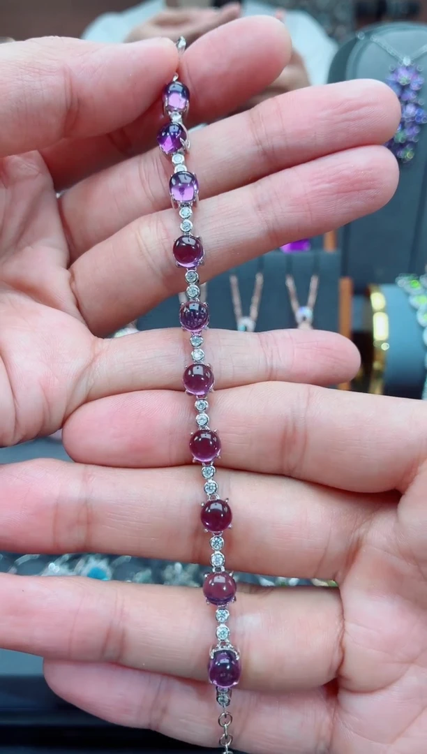 手链银S925镶嵌紫晶紫晶手链