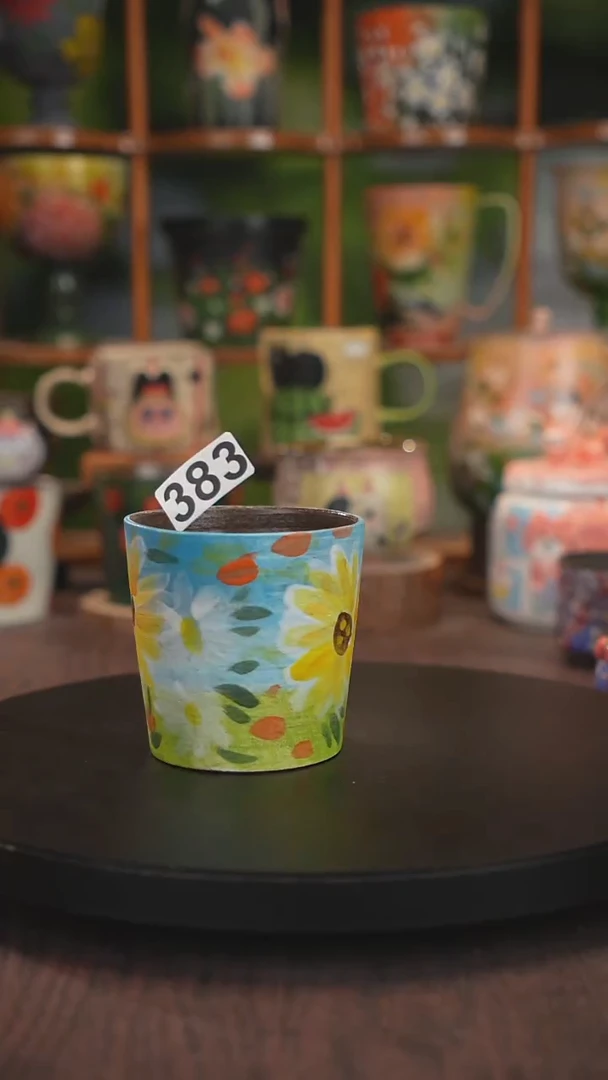 紫砂油画釉下彩手绘383