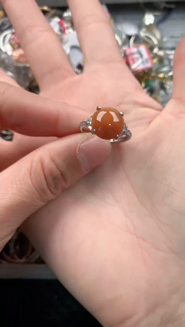 银S925镶嵌戒指翡翠222   5