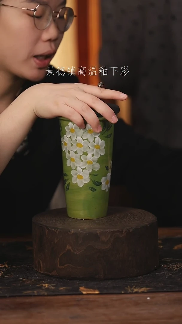 陶瓷景德镇高温釉下手绘陶瓷@L107@