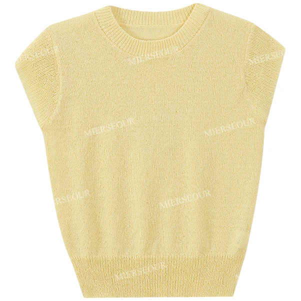 【封后轻奢设计】简约设计无袖针织上衣0001