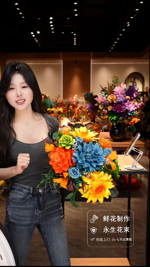手工艺品琉璃手工花器花束空运包邮送货上门-以图片为准