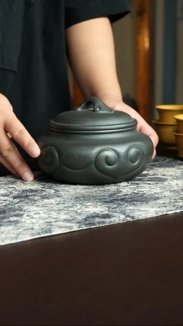 茶杯紫砂25号宜兴紫砂原矿作品茶叶罐300克