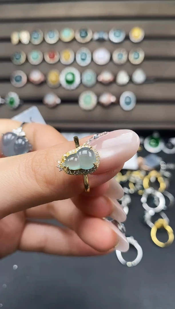 银S925镶嵌戒指翡翠635263