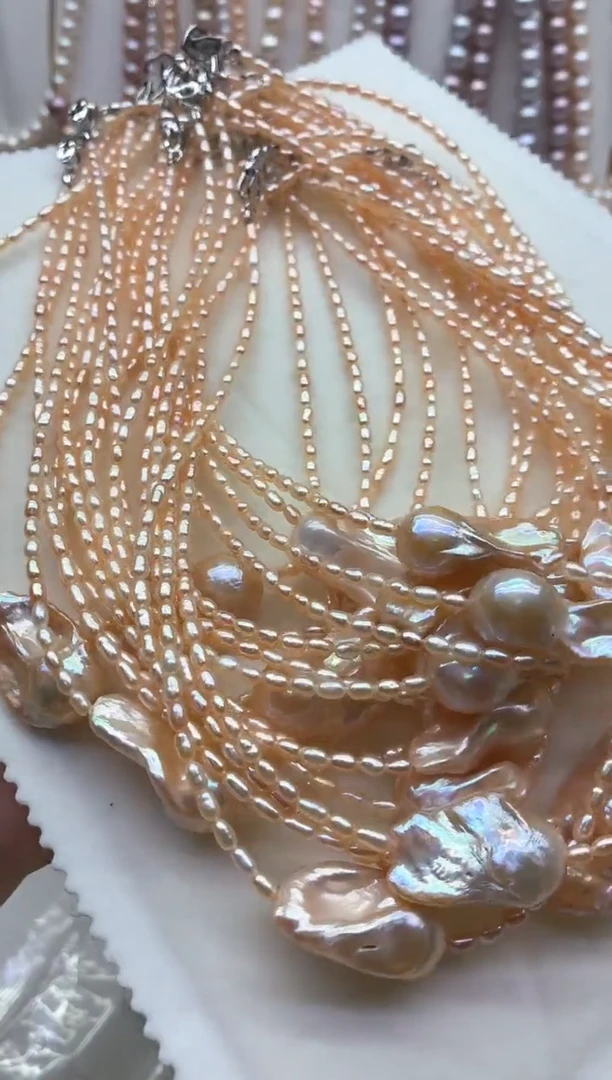 淡水珍珠合金项链多样性发其一，非无暇