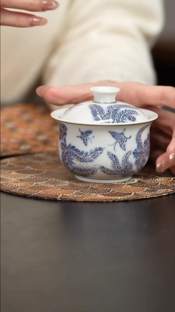 【闪购商品】杯四景堂青花描银