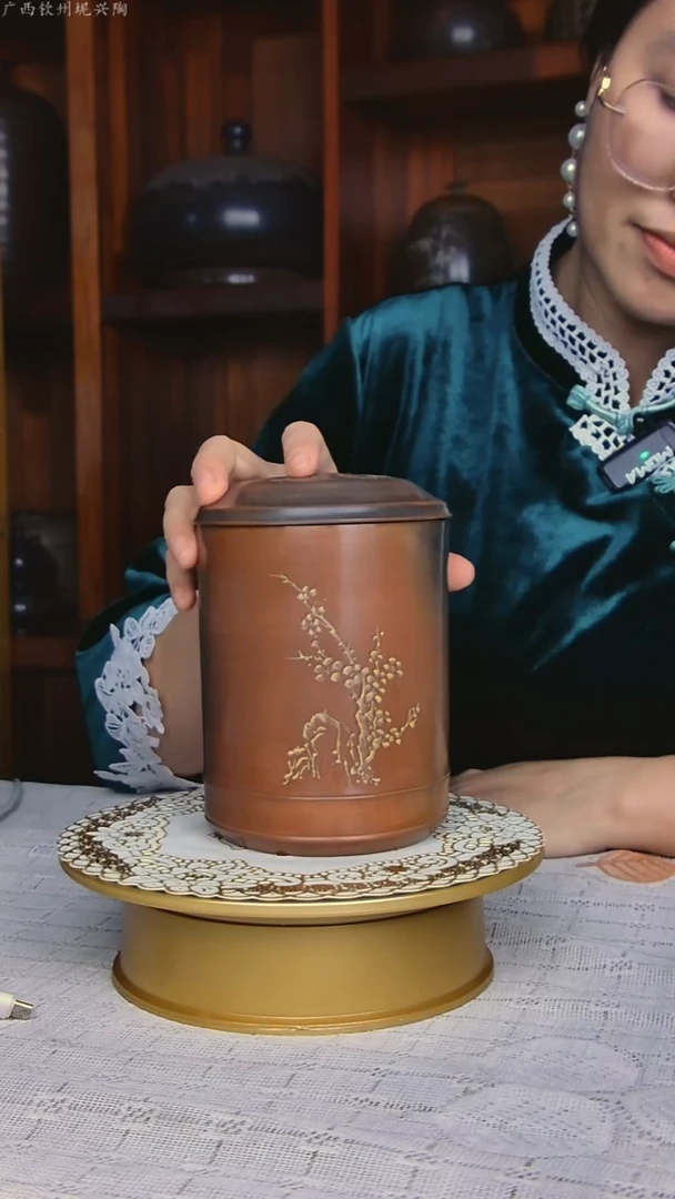 坭兴陶竹节清香罐纯手工