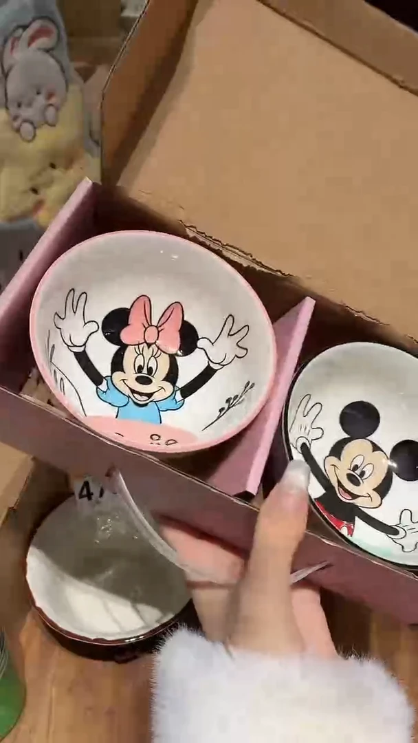 瓷507 迪士尼 碗 2个 瑕疵