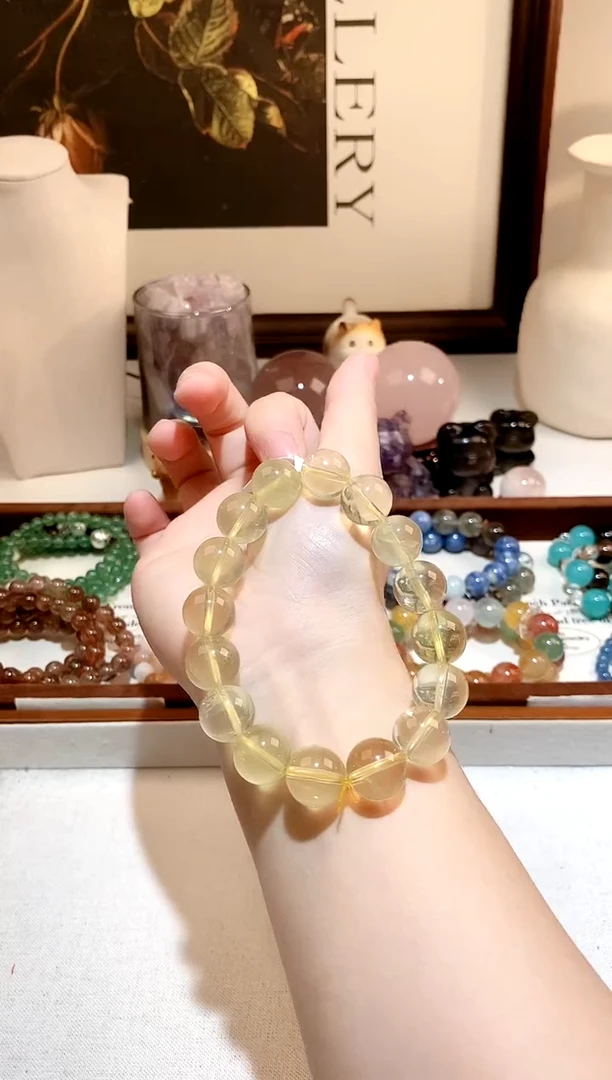 未镶嵌手链水晶柠檬黄水晶手串 13 多样性发一