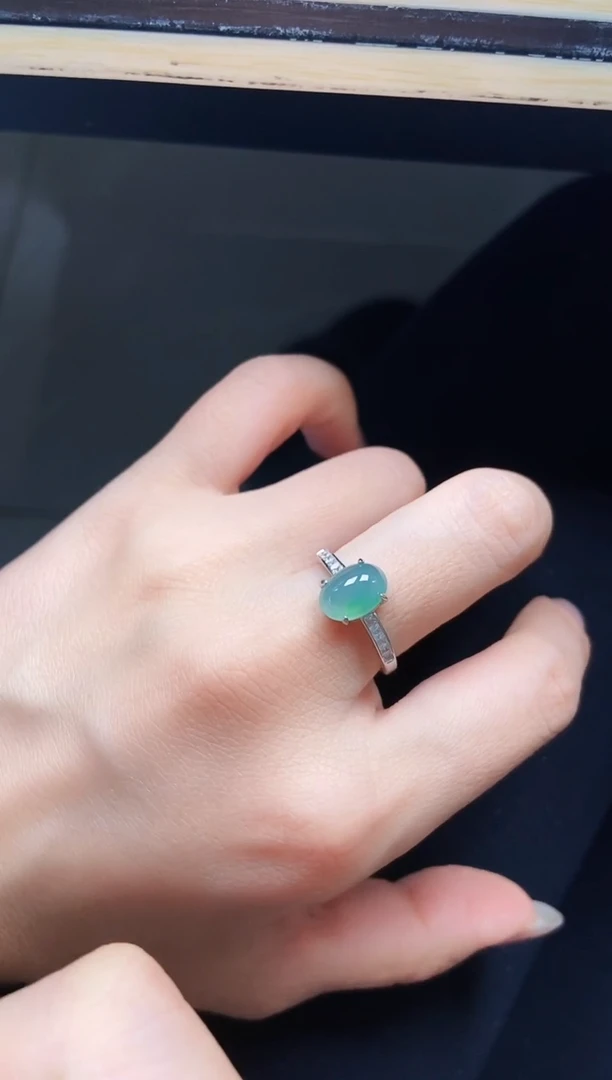 银S925镶嵌戒指翡翠12