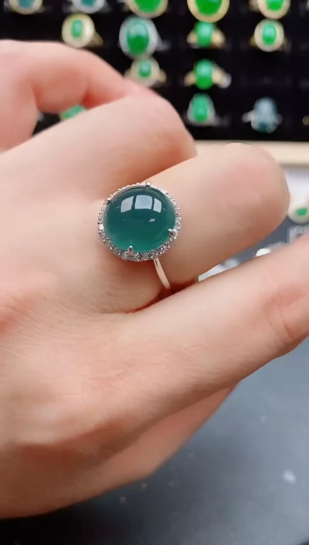 【闪购商品】翡翠戒指银S925镶嵌12121