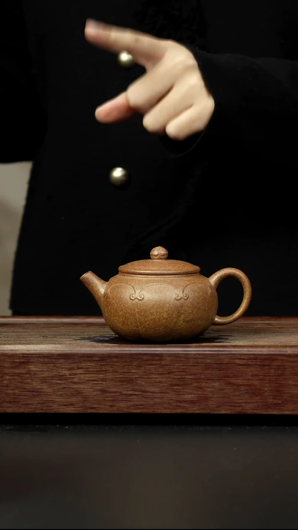 紫砂茶壶黄金段柴烧 灯笼