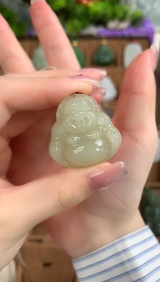 和田玉未镶嵌颈饰吊坠30mm