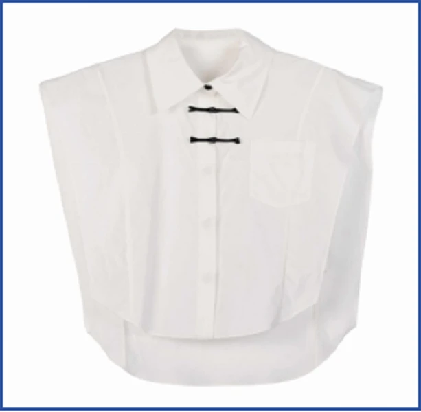 90C0970古瓷白燕尾黑小衫