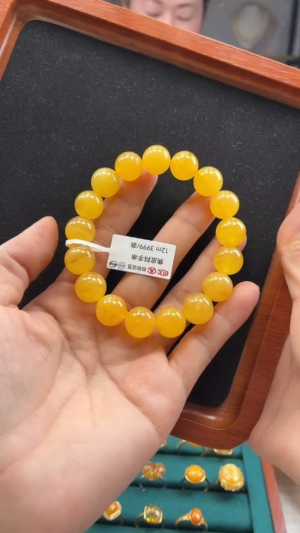 手串蜜蜡未镶嵌精品12mm焦皮料手串