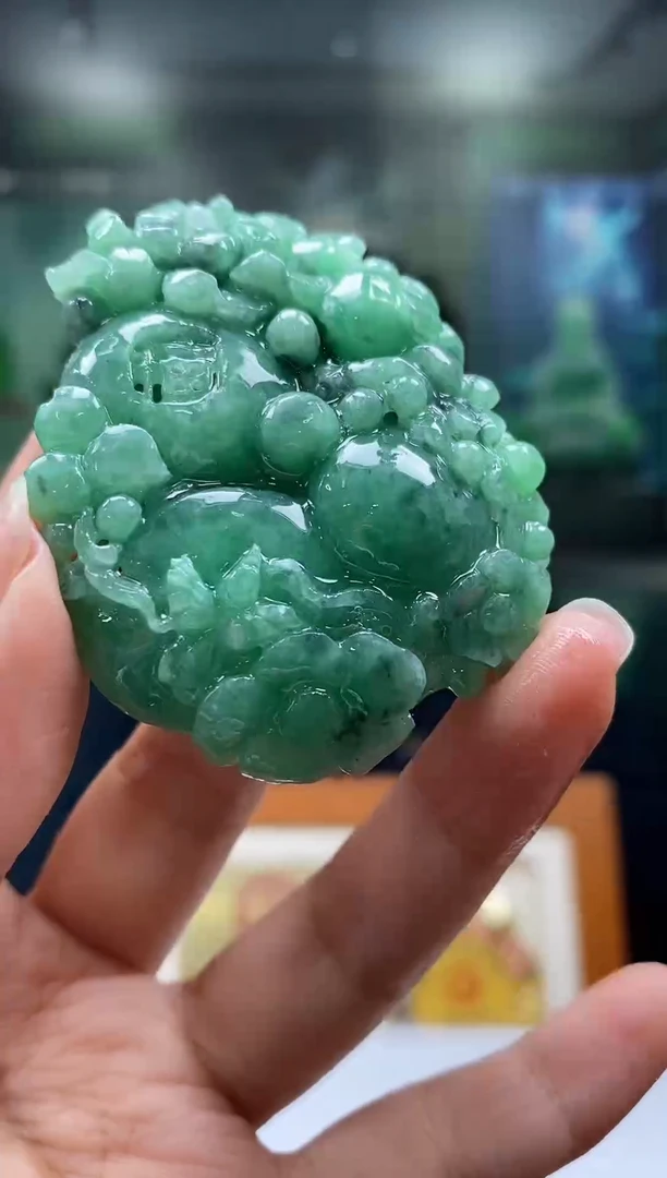 未镶嵌定制翡翠KK翡翠毛货吊坠-26