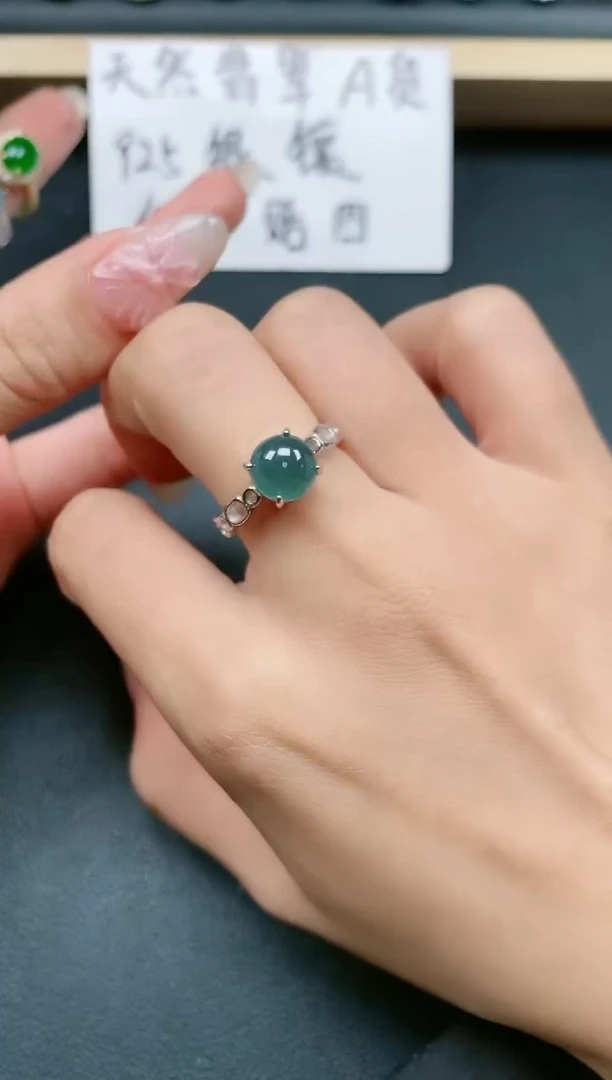 翡翠戒指银S925镶嵌11111