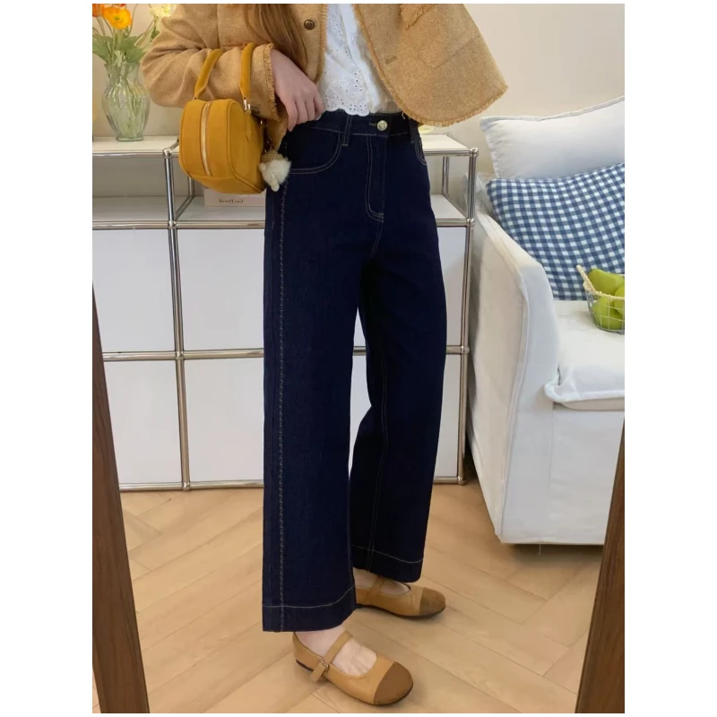 推荐梨形身材~2025秋季修身九分裤小个子显瘦直筒牛仔裤