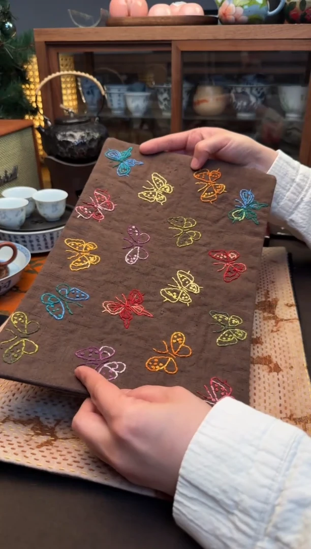 【闪购商品】织绣Cici手作刺子绣植物染茶席-182