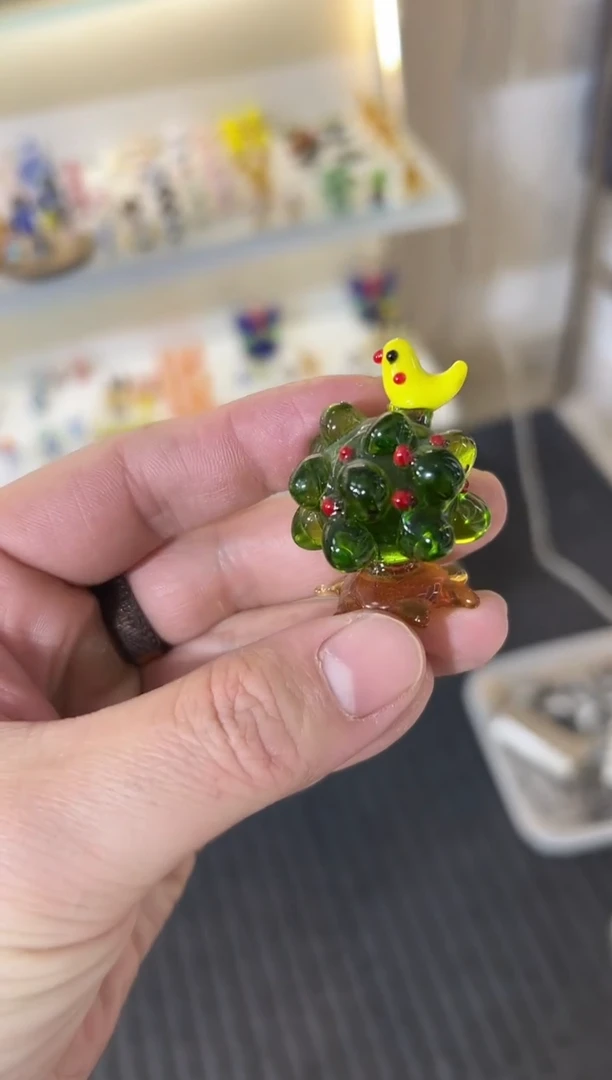 手工艺品琉璃小鸟树