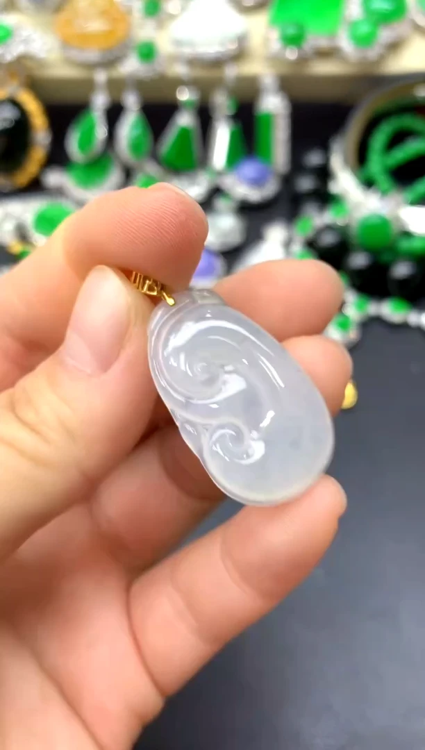 颈饰18K金镶嵌翡翠194-中国好珍宝