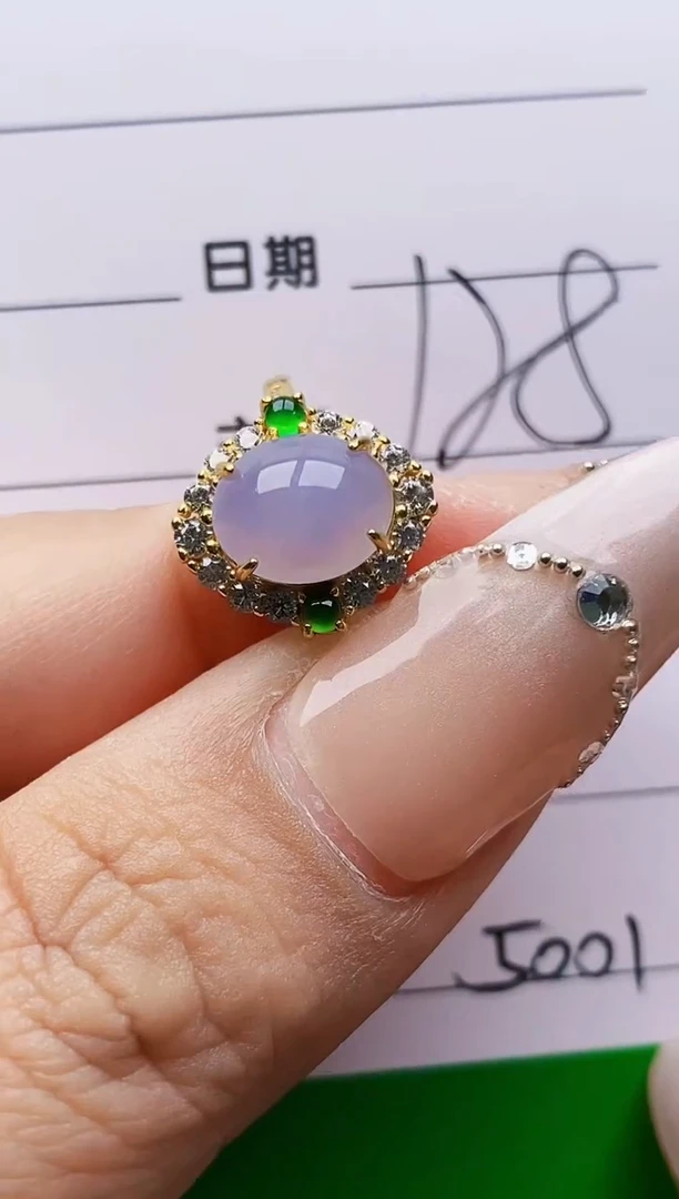 银S925镶嵌戒指翡翠5001