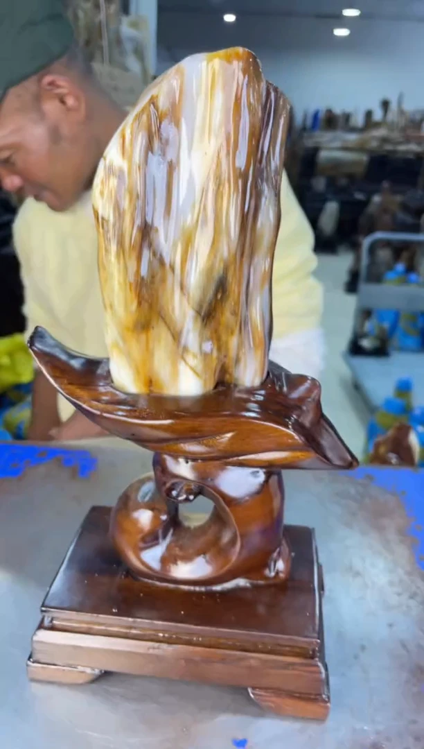 未镶嵌摆件硅化玉6