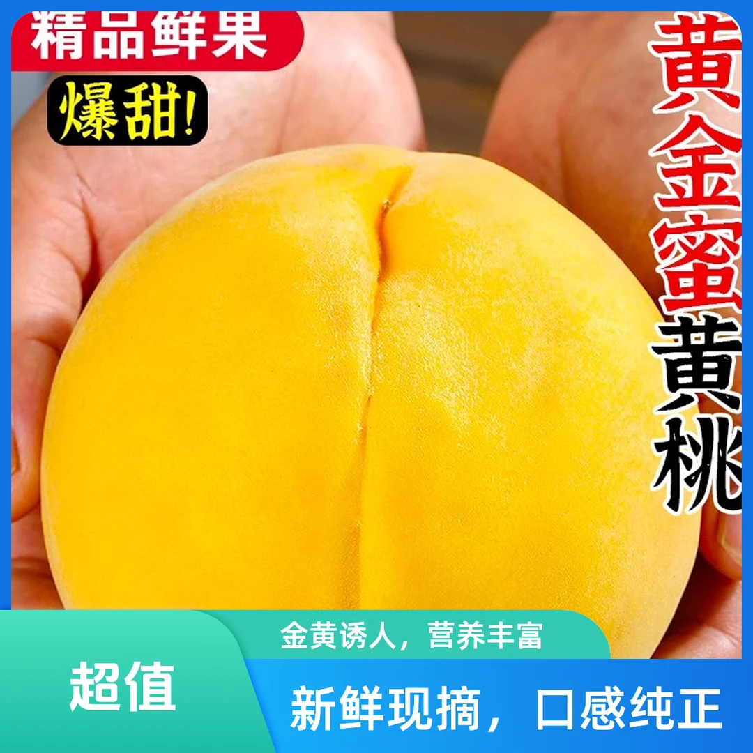 【空运包邮】正宗蒙阴黄桃黄金蜜1号新鲜毛桃子当季现摘水果整箱黄肉蜜桃大果孕妇1-4斤山东省黄桃同城送山东省