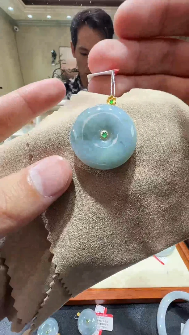 颈饰未镶嵌翡翠-纯天然缅甸A货翡翠吊坠-平安扣