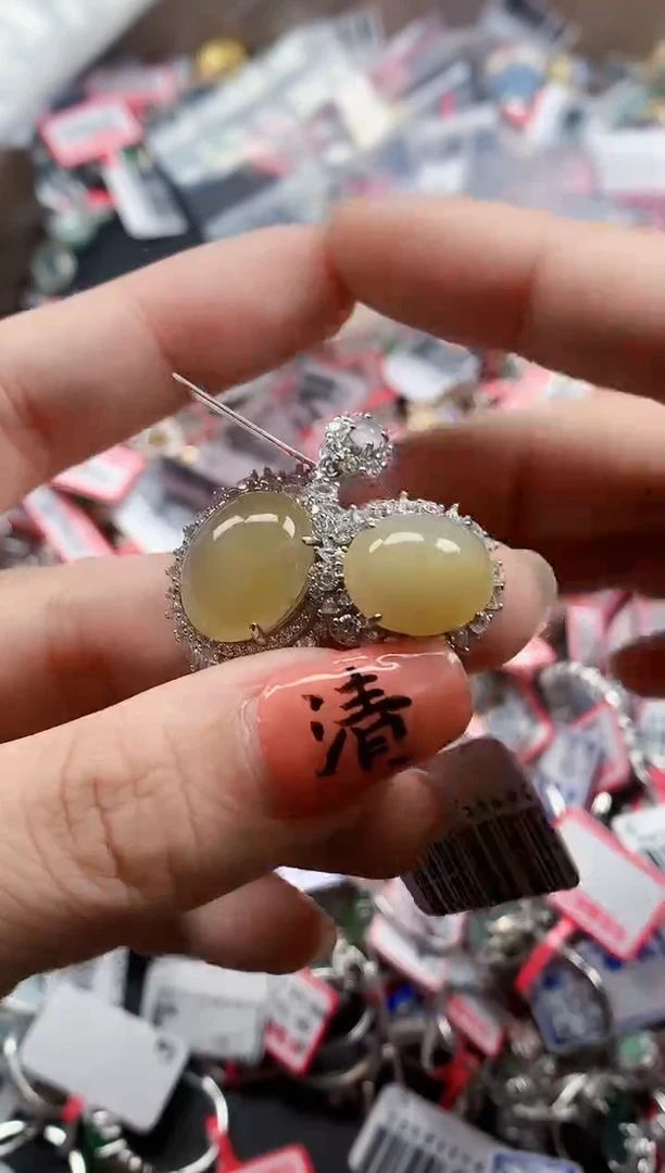 银S925镶嵌戒指翡翠天然A货缅甸翡翠