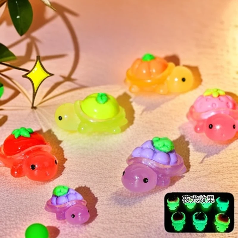 直播拆 立体树脂卡通水果乌龟 DIY创意发饰配件车内摆件 鱼缸造景