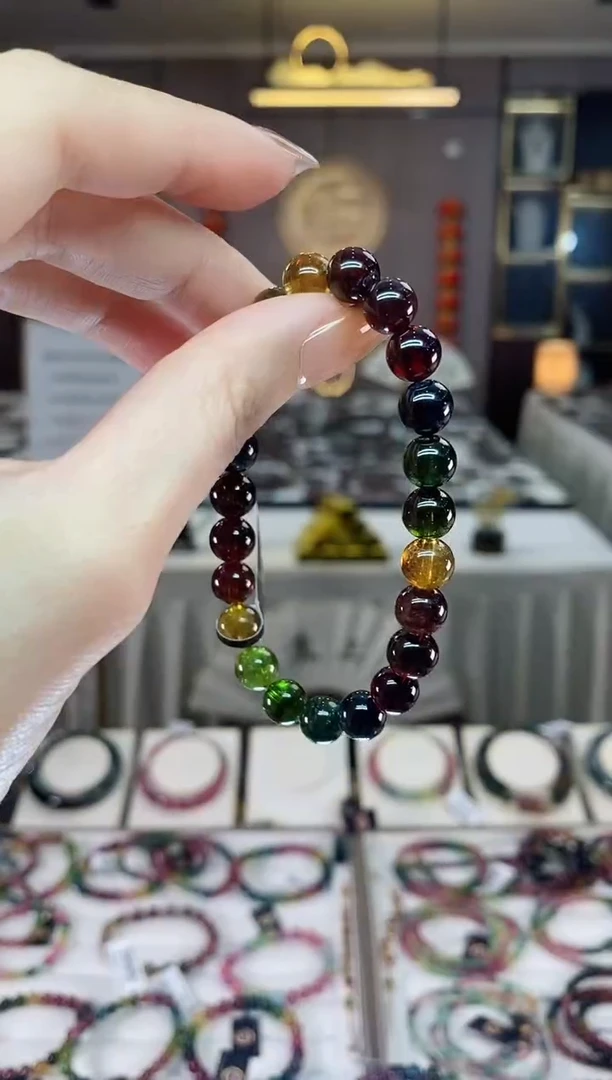 【闪购商品】碧玺单圈手串8mm+未镶嵌一物一证dan