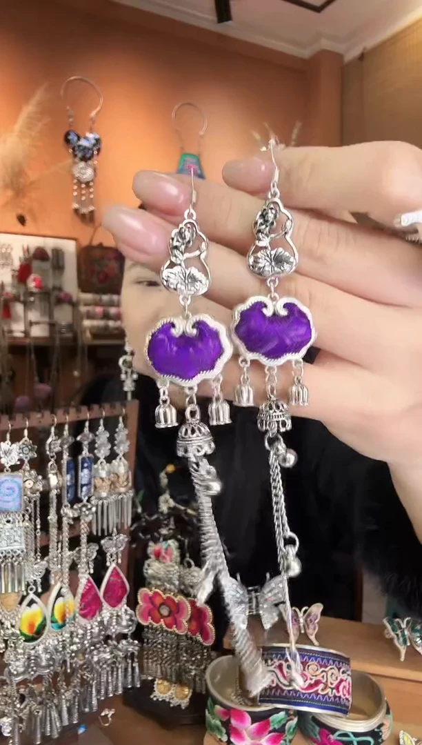 刺绣纯手工民族风耳环