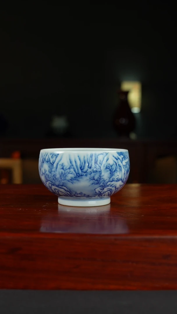 祖传窑溪山行旅图主人杯