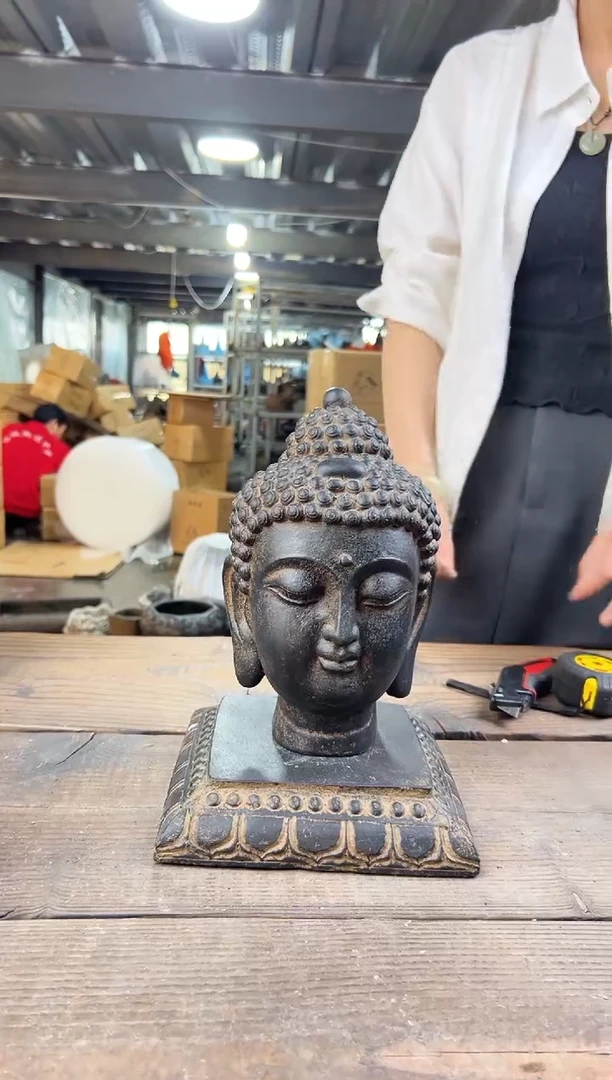 陶土【闪购商品】- 小佛头+莲花底座