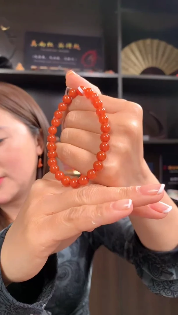 【闪购商品】南红玛瑙手串未镶嵌原矿南红冰红卡7手串