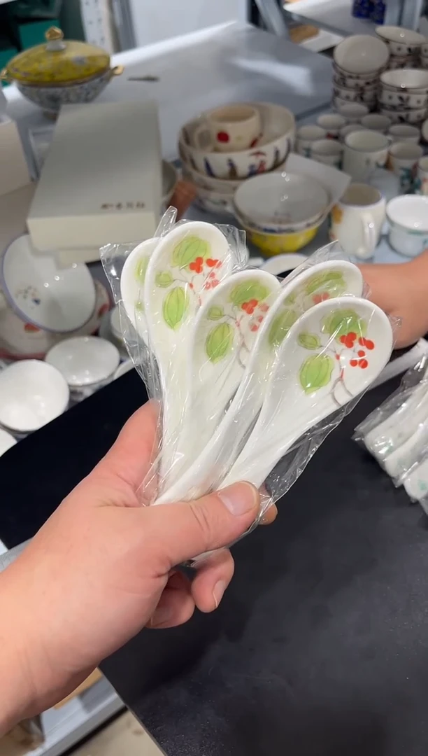 杯子骨瓷（简装）陶瓷小勺5把