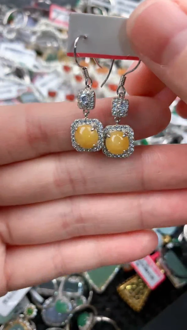 银S925镶嵌戒指翡翠55--10