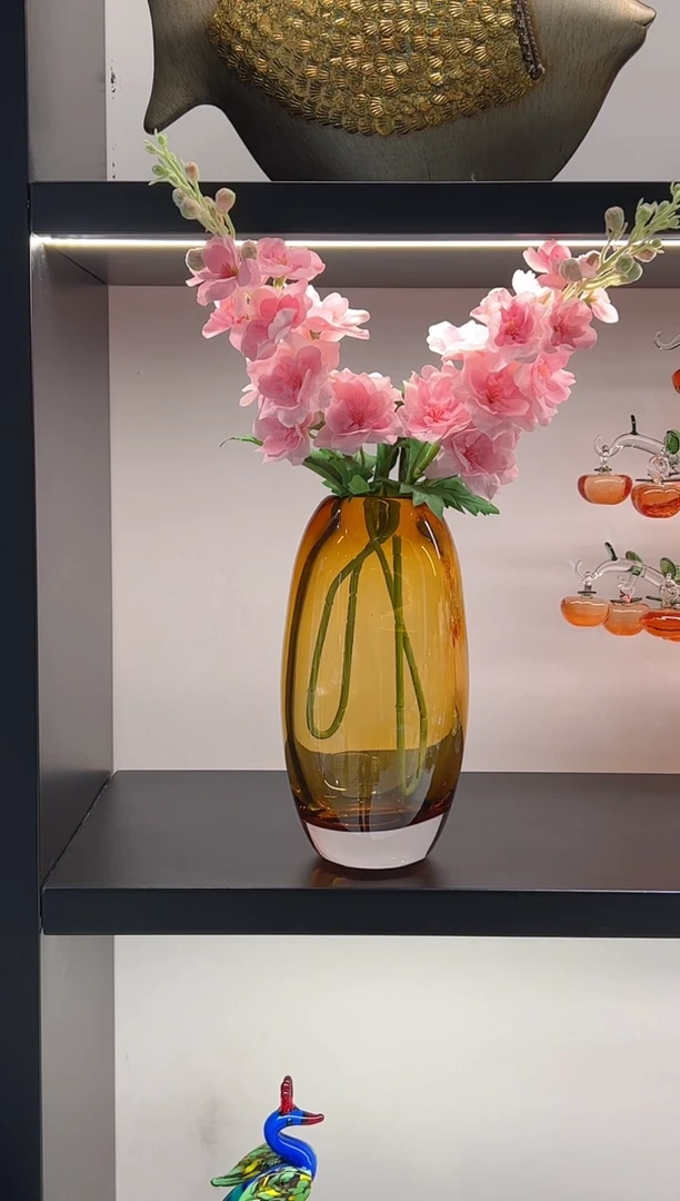 【闪购商品】琉璃琥珀金花瓶（不含花）