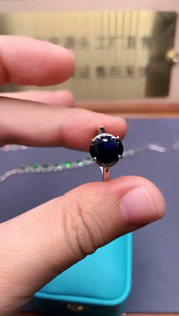 【闪购商品】蓝宝石戒指银S925镶嵌........