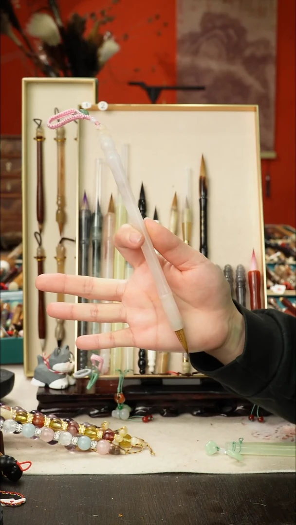 5号孤品高货毛笔链接 清水试笔 蘸墨不退