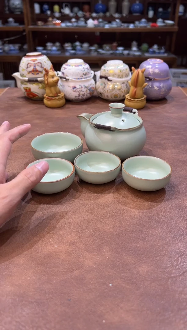 真的很便宜超好看会开片的旅行茶具