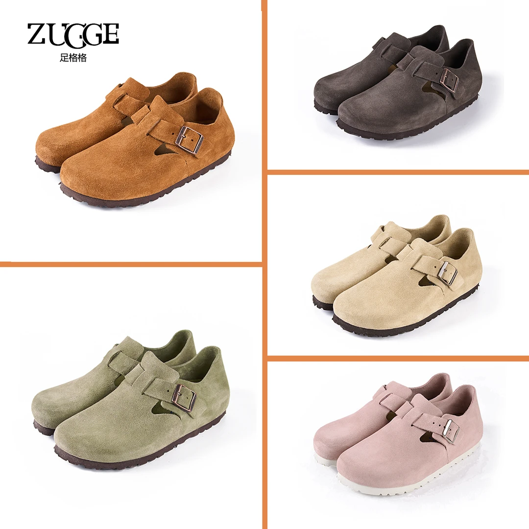 【格格家】薄底全包真皮勃肯鞋女2025夏季新款百搭透气外穿软木博肯