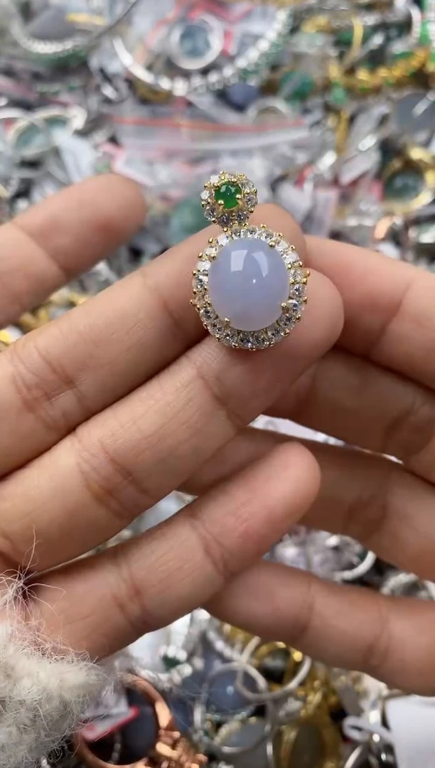 银S925镶嵌戒指翡翠7777---7