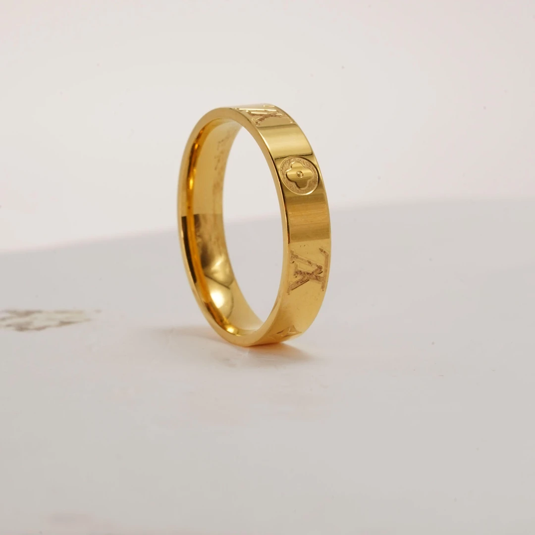 【金戒指】老花亮面黄金戒指5G足金999小众经典精致百搭通勤时尚