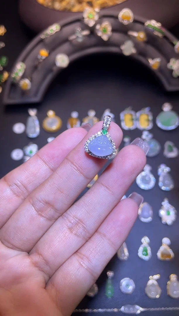 吊坠(不含链)银S925镶嵌翡翠1